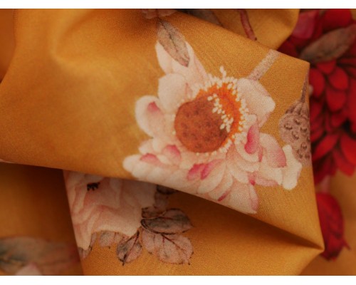Printed Cotton Lawn Fabric - Chrisanthiam bloom